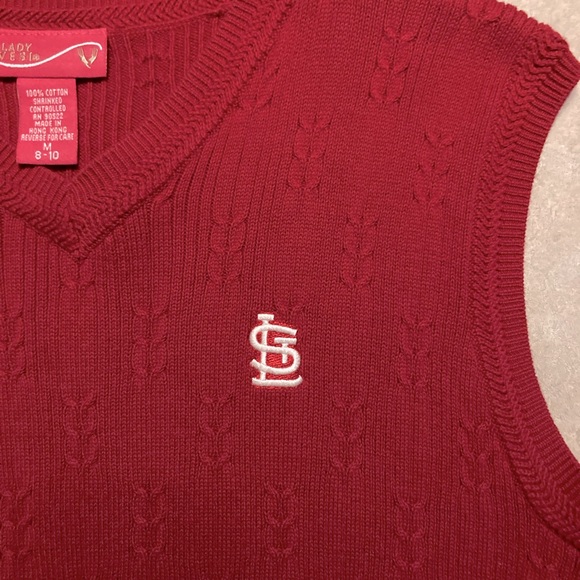 👛 Preppy St. Louis Cardinals sweater vest, women’s M, red - Picture 6 of 9